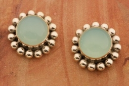Artie Yellowhorse Genuine Chalcedony Sterling Silver Post Earrings